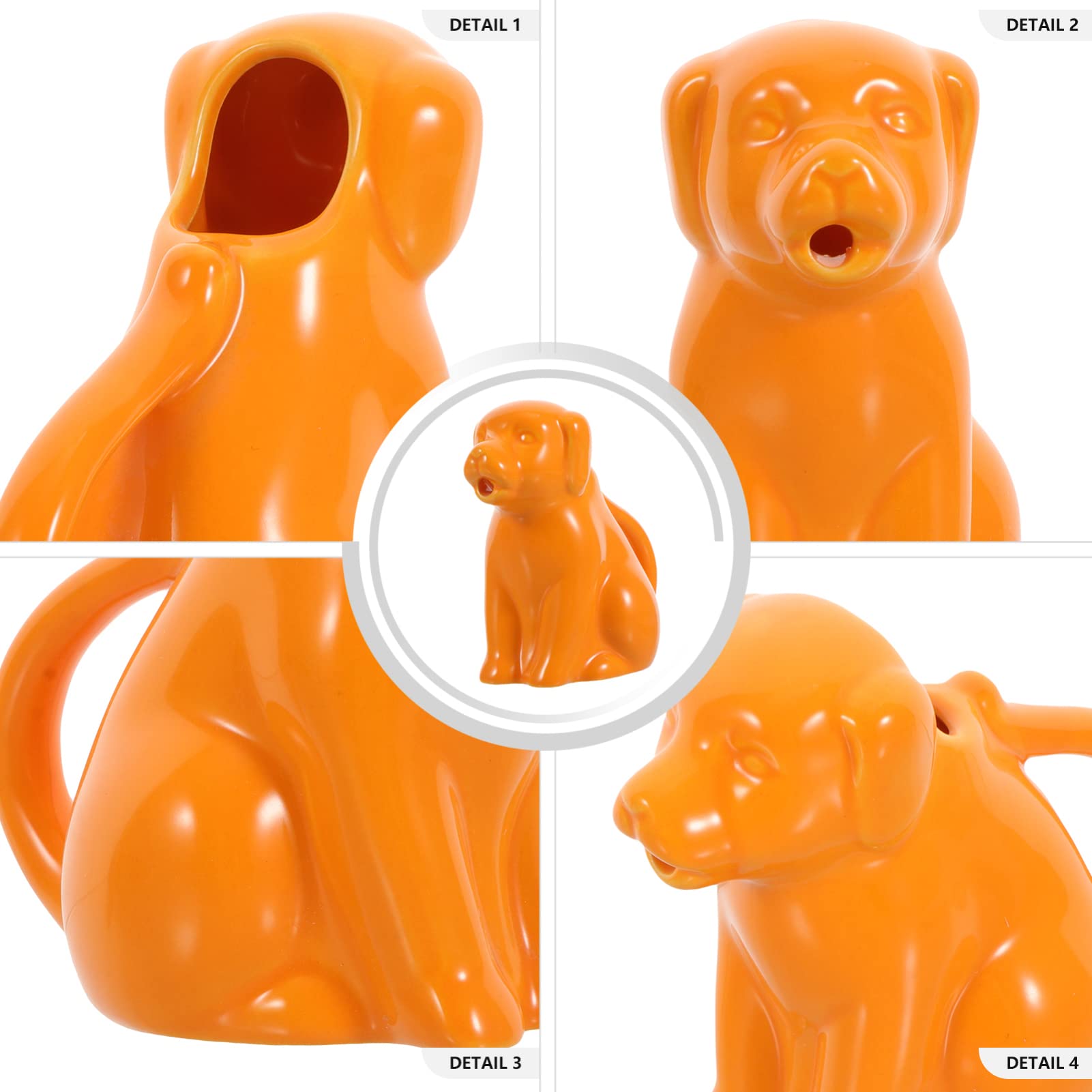 Ceramic Dog-Shaped Creamer Pitcher - 40ML Coffee Milk Creamer & Gravy Boat - Novelty Kitchen Serving Pitcher for Home, Cafe, or Restaurant - Orange
