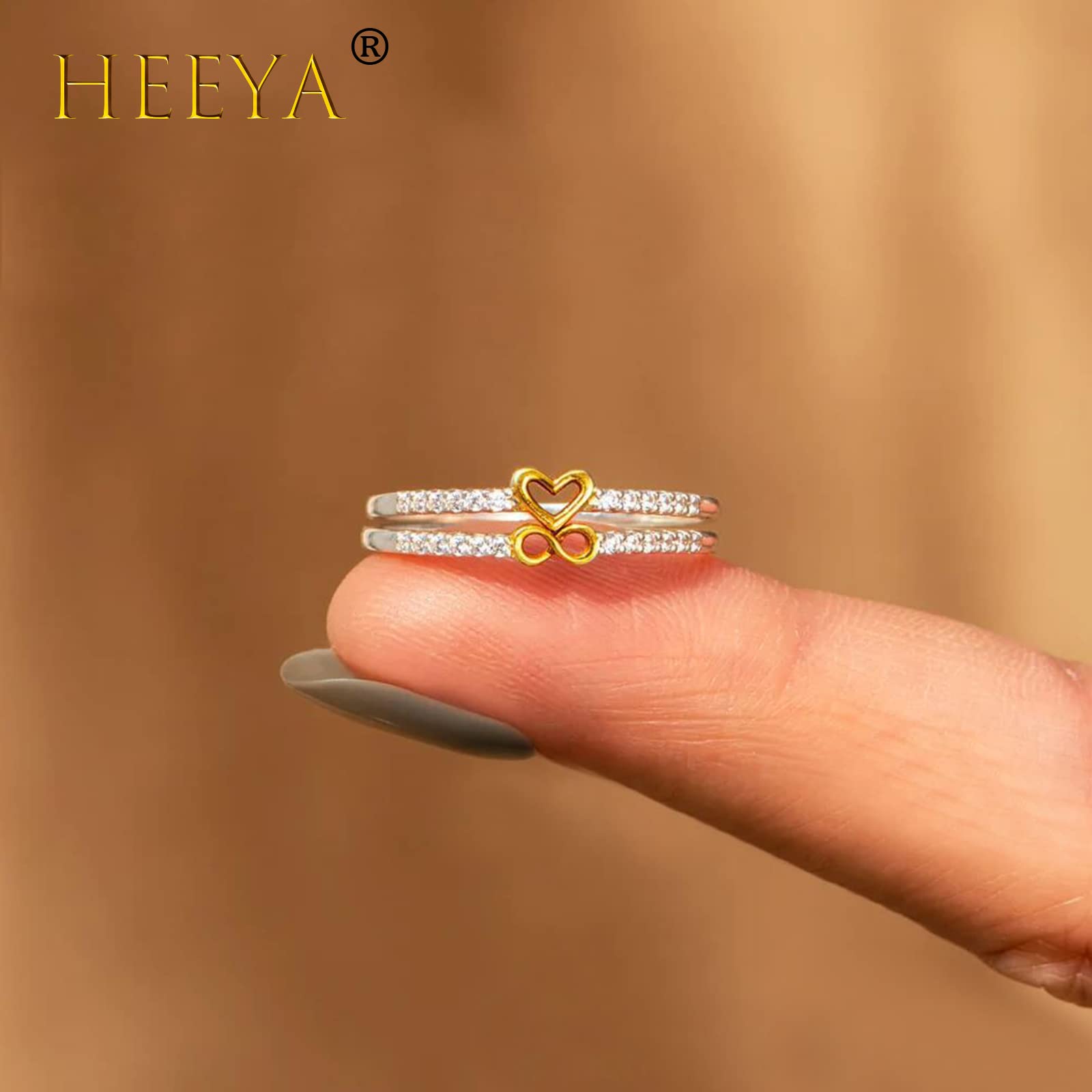 925 Sterling Silver Adjustable Thumb Rings for Women - Heart, Hug & Feather Design with Cubic Zirconia | Gold/Silver Stackable Rings | Trendy Jewelry Gift for Teen Girls, Couples & Birthday Presents | Perfect for Everyday Wear, Date Nights & Special Occasions