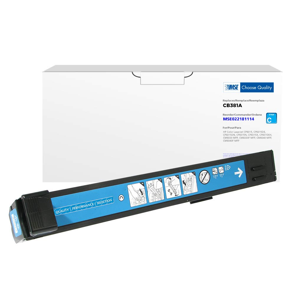 MSE Remanufactured HP CB381A (HP 824A) Cyan Toner Cartridge Replacement - High Yield, Eco-Friendly Printer Ink for Office & Home Use