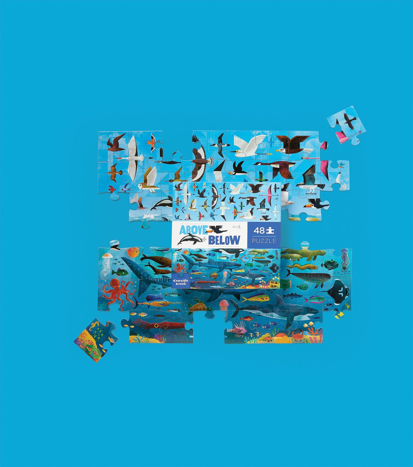 Above & Below Floor Puzzle 48 Pieces - Ocean and Sky Educational Jigsaw for Kids | Perfect for Classroom Learning & Family Game Night