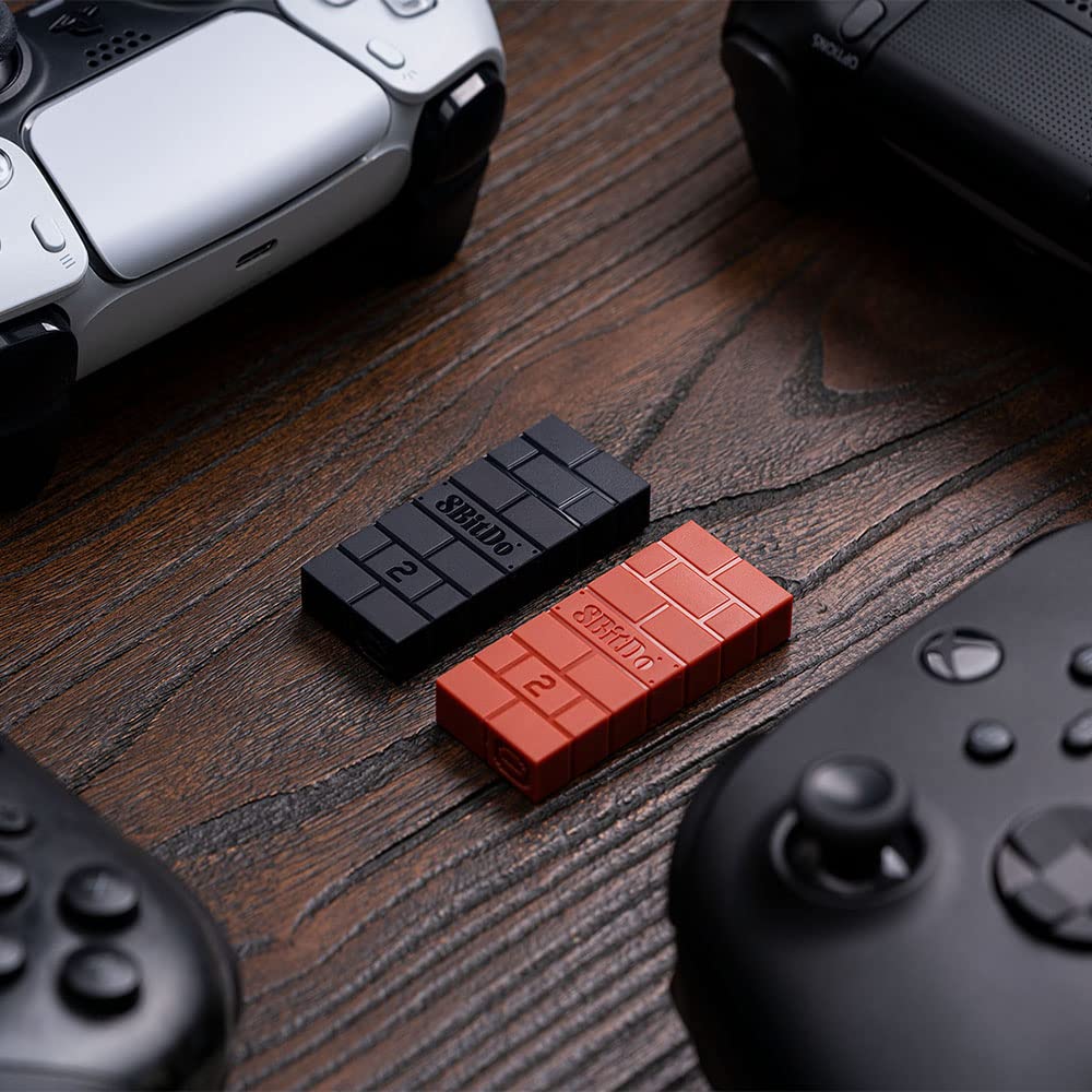 8BitDo Wireless USB Adapter 2 - Bluetooth USB Dongle for Xbox Series, Joycons, Switch Pro, PS5/PS4/PS3 Controllers | Compatible with Switch, PC, Android TV Box, Raspberry Pi & Retrofreak | Perfect for Gaming, Streaming & Retro Console Emulation