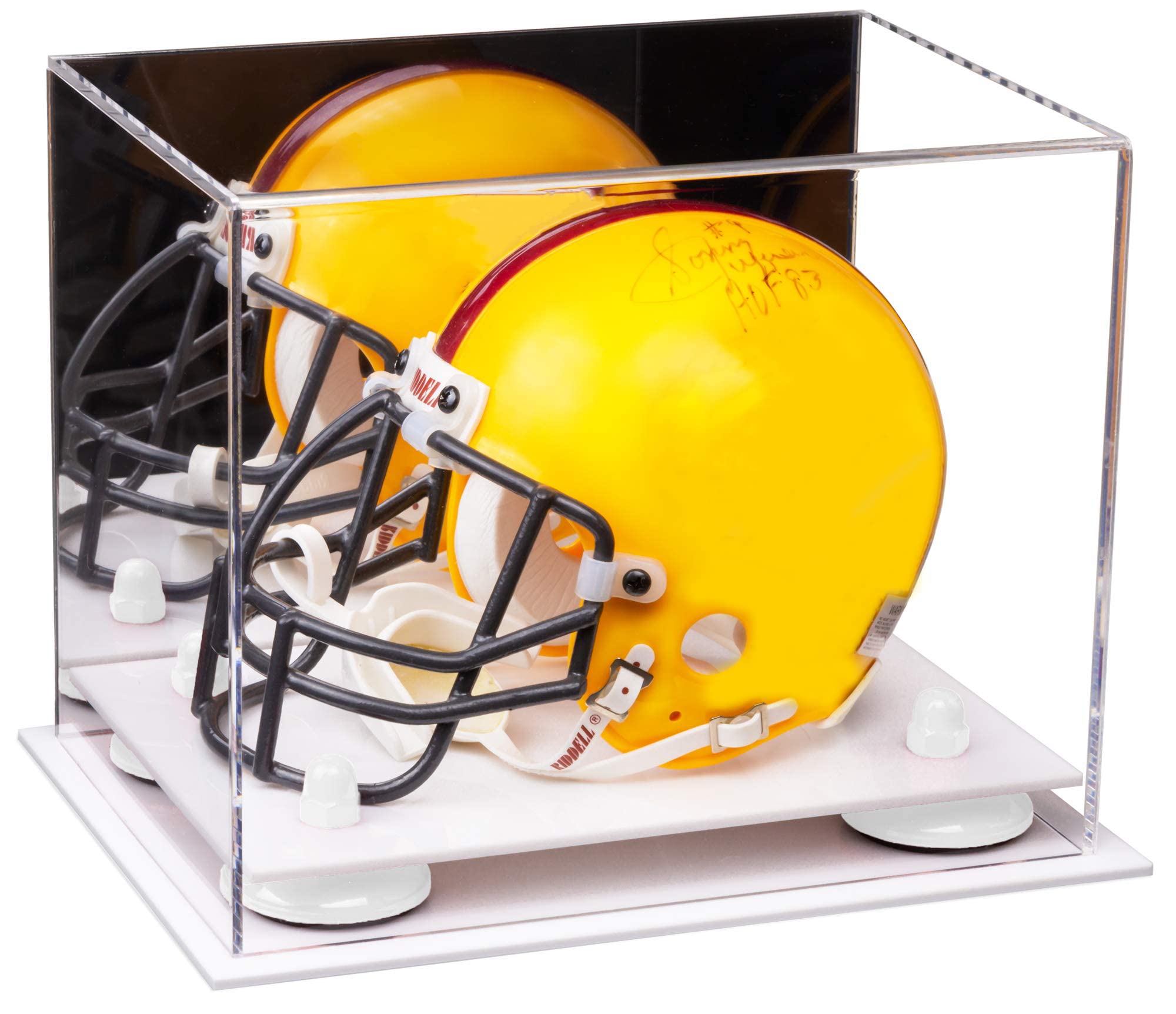 Acrylic Mini Football Helmet Display Case - Perfect for Collectible Miniature Helmets (Not Full Size) - Ideal for Sports Memorabilia Display, Office Decor & Gift Giving