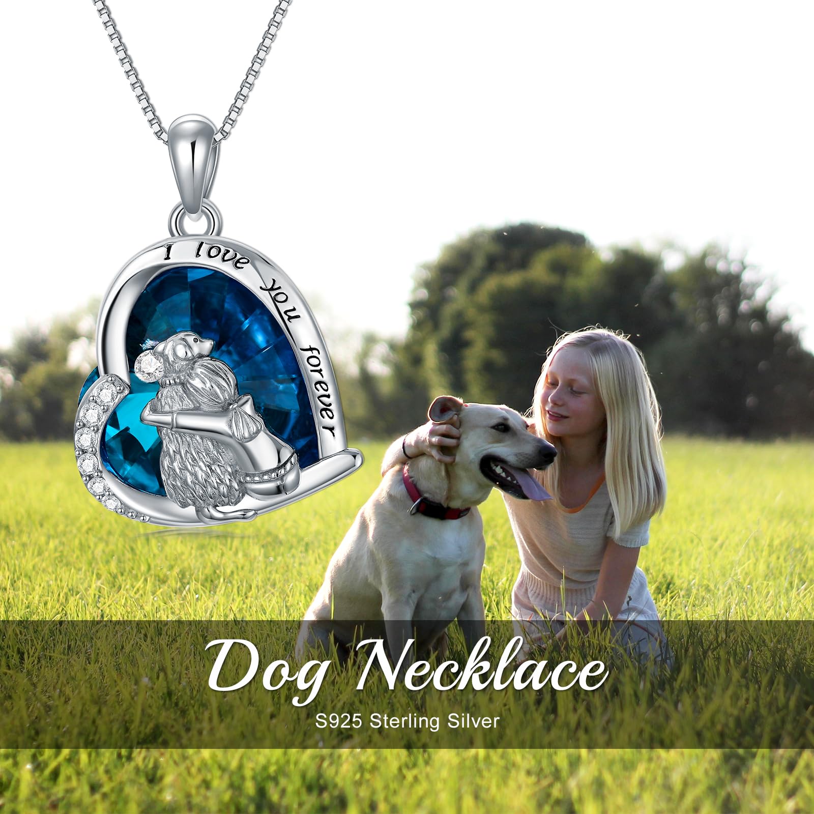 SIMONLY Mother's Day Gifts - 925 Sterling Silver Dog Pendant Necklace for Women & Girls, Memorial Jewelry for Dog Lovers | Perfect Gift for Pet Owners, Birthday, Anniversary & Sympathy Occasions