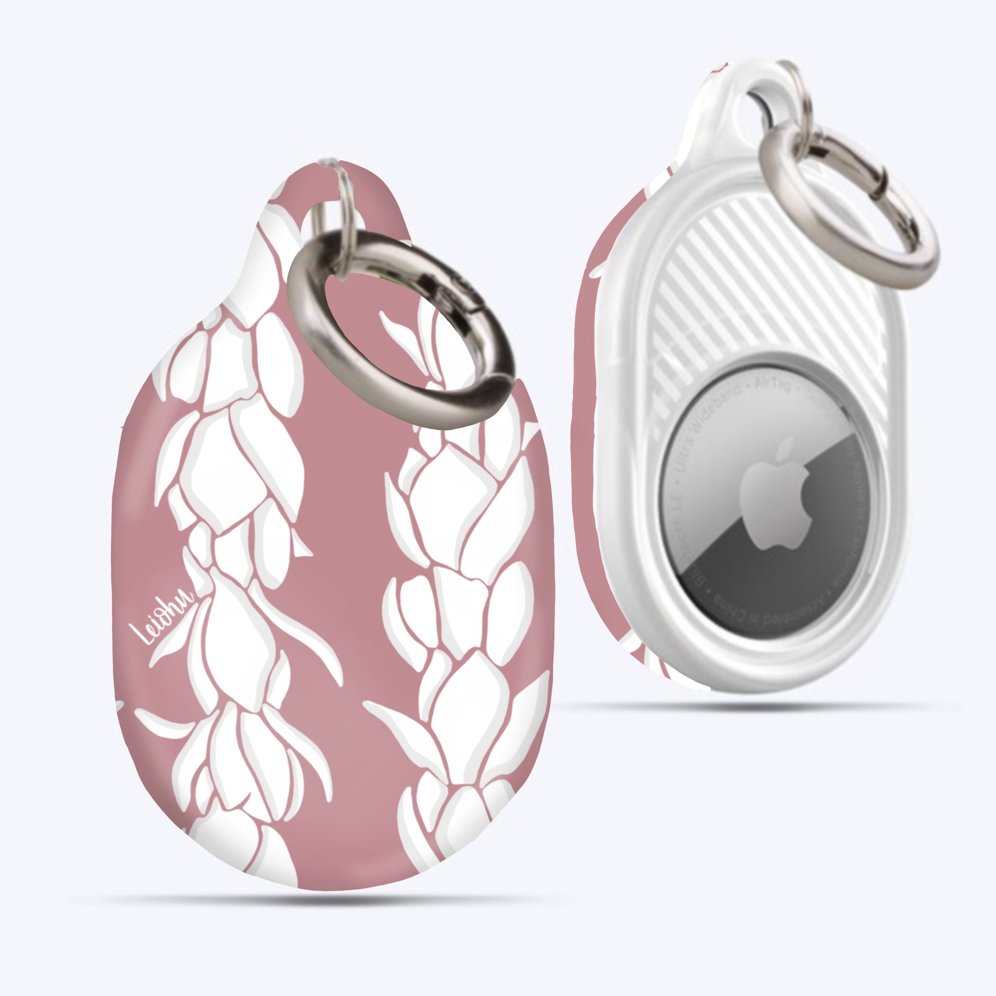 Hawaiian Pikake Lei AirTag Case - Elegant Flower Design for Apple AirTag - Perfect for Travel, Luggage Tracking & Keychain Accessories