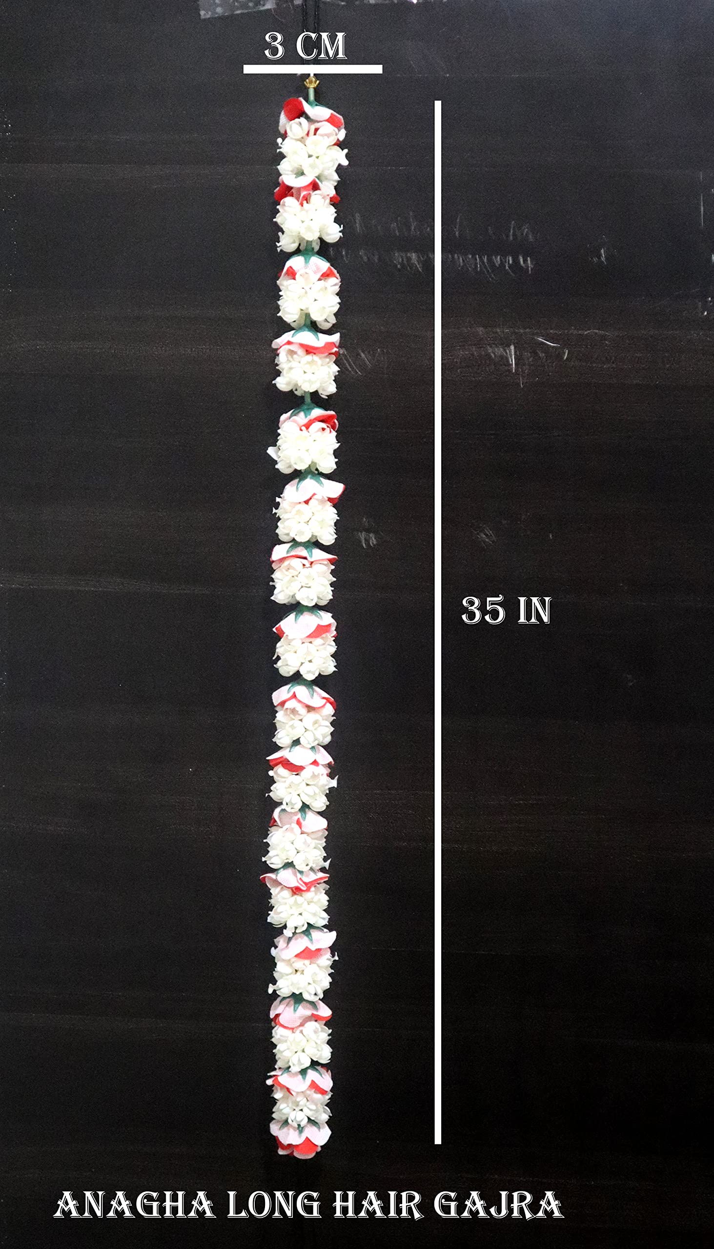Anagha Long Flower Hair Accessories for Bun Making - Bridal Gajra/Veni Hair Jewelry for Women - Perfect for Weddings, Parties & Special Occasions