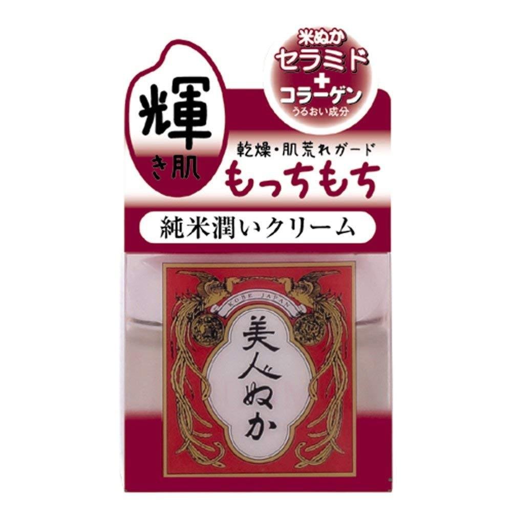 Bijin Nuka Junmai Moisture Face Cream 43g - Japanese Rice Bran Hydrating Skincare for Dry & Sensitive Skin - Perfect for Daily Moisturizing Routine & Night Care