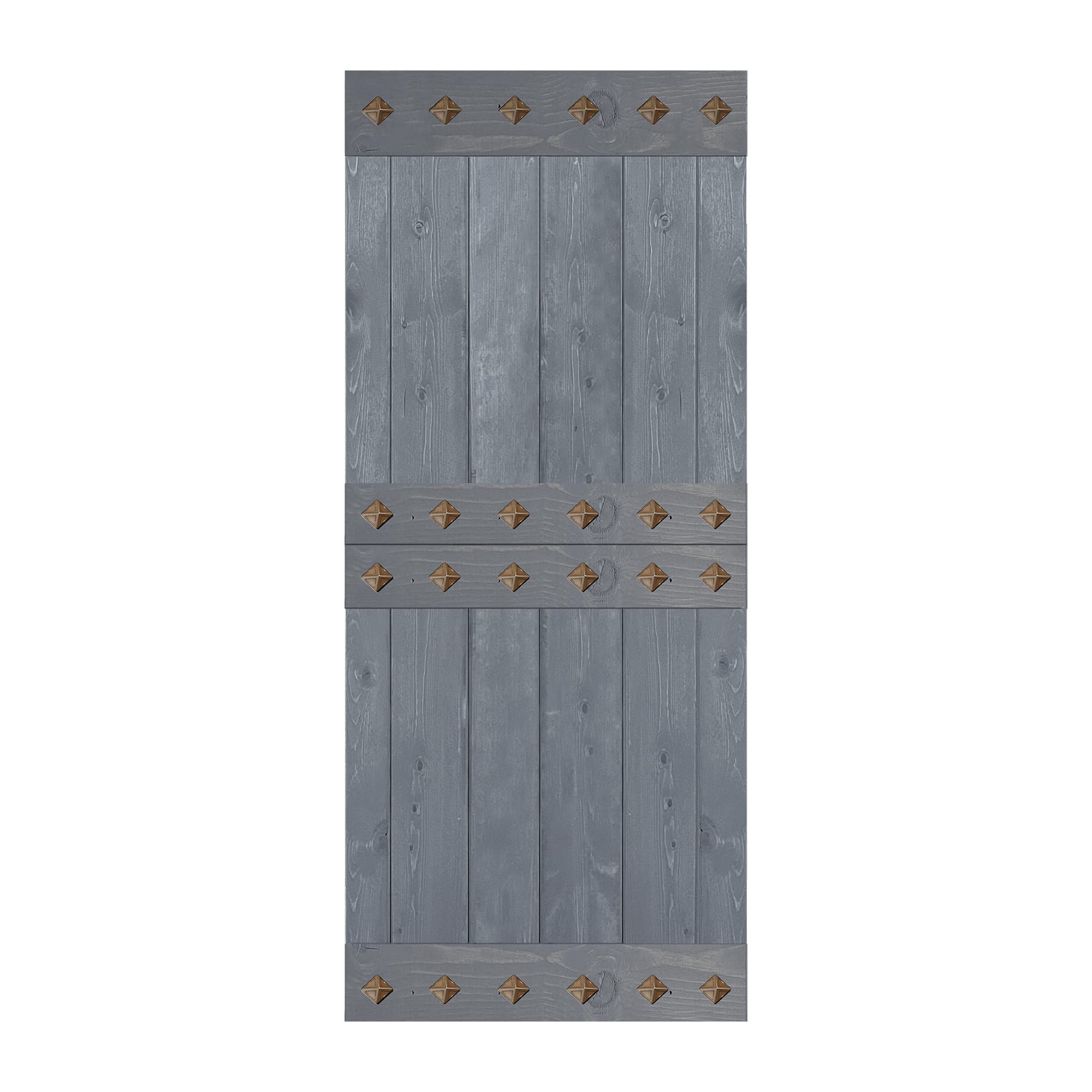 36in x 84in DIY Sliding Barn Door - Mid-Century Style Knotty Pine Wood Interior Door Slab (Dark Gray) | Easy Assembly, Hardware Not Included | Perfect for Bedrooms, Closets & Farmhouse Decor