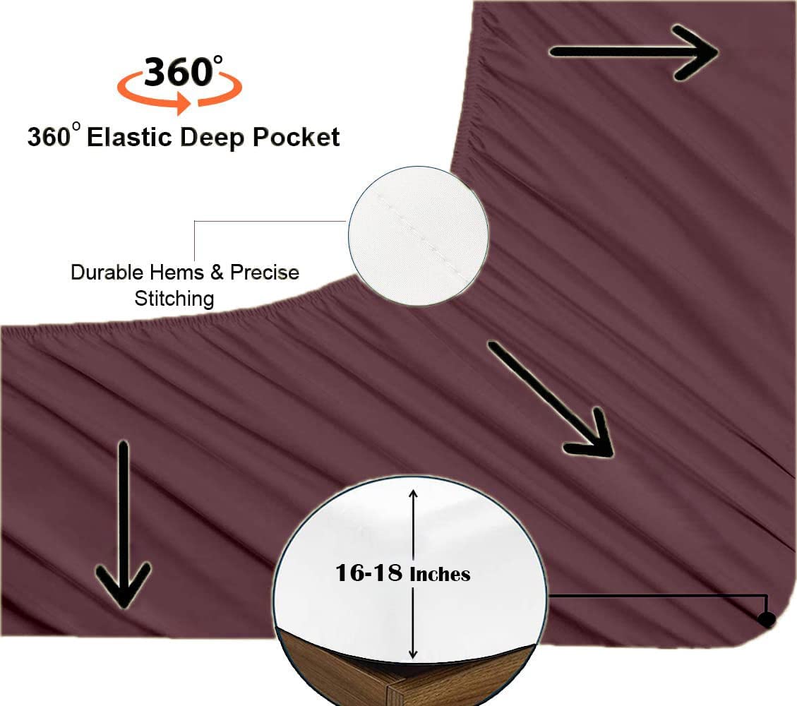 Premium Full-XL Luxury Bed Sheet Set - 100% Egyptian Cotton, Ultra Soft & Breathable 4-Piece Set with Deep Pocket (16-18