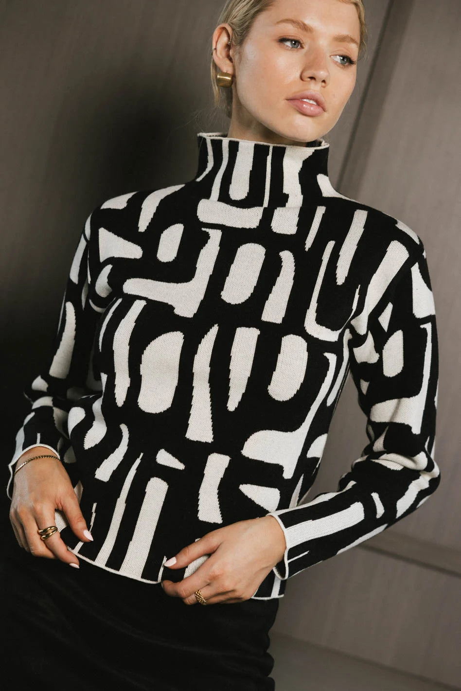 Fér Böhme Abstract Knit Sweater for Women | Cozy Winter Pullover | Final Sale | Perfect for Casual Outings & Holiday Gatherings
