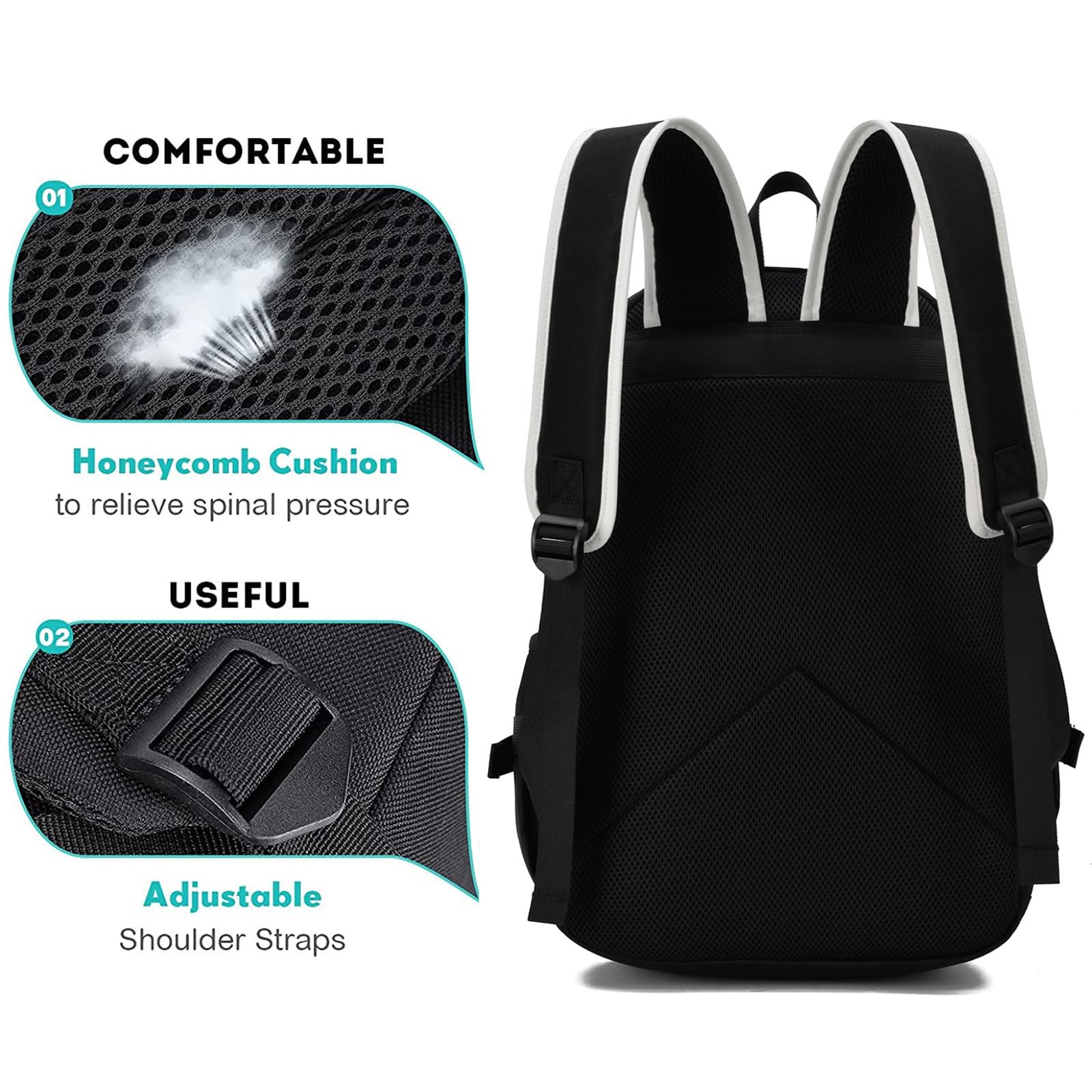 Kids School Backpack with Luminous Anime Design - Lightweight Skateboard Backpack for Teen Boys & Girls, College Laptop Bookbag - Perfect for School, Travel & Daily Use