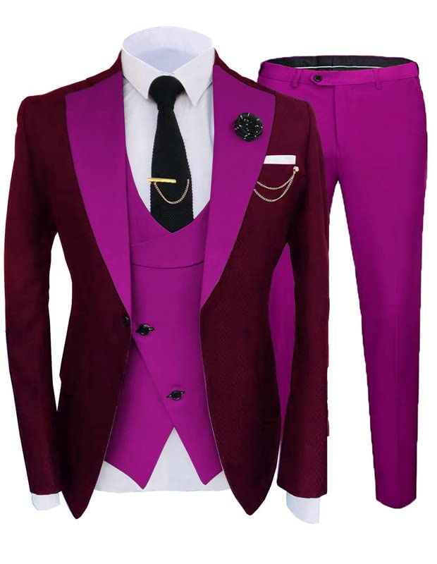 2023 Slim Fit Men's Tuxedo Suit Set - 3 Piece Wedding Suit for Groom & Groomsmen | Prom, Party & Formal Events | Premium Quality STXZ089