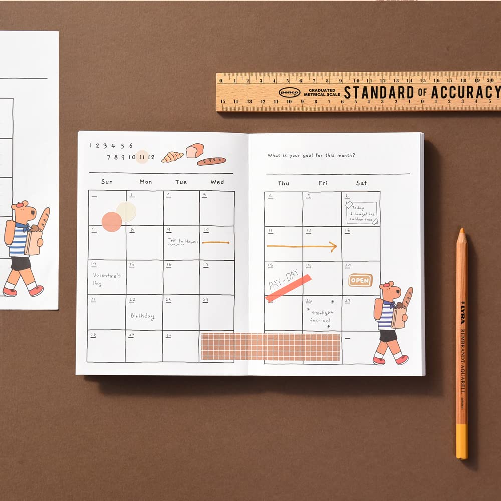 Monolike Happy & Lucky 6-Month Academic Planner - Weekly & Monthly Selfie Diary Organizer for Students & Professionals | Perfect for School, Work & Personal Scheduling