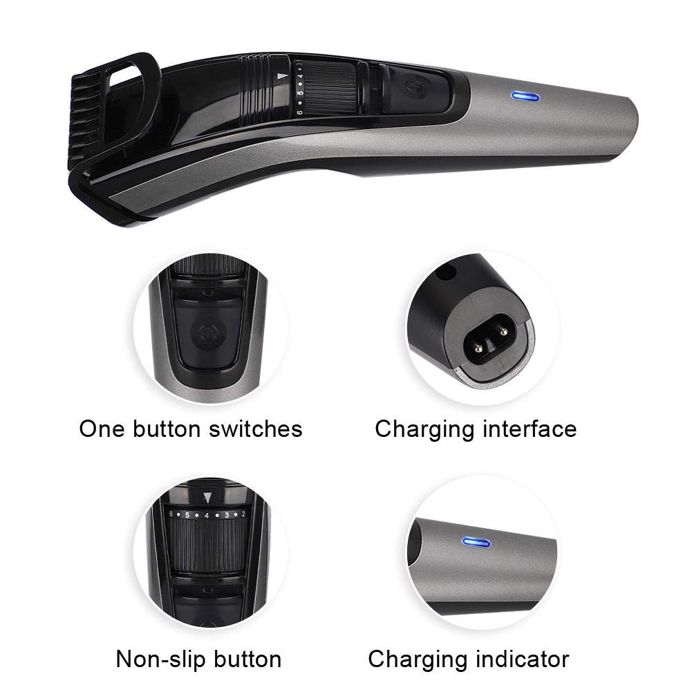 Professional Electric Hair Clipper & Beard Trimmer Kit for Men - SK-539 USB Rechargeable Cordless Hair Cutting Machine with Adjustable Combs, Black - Perfect for Home Barbering & Travel Grooming