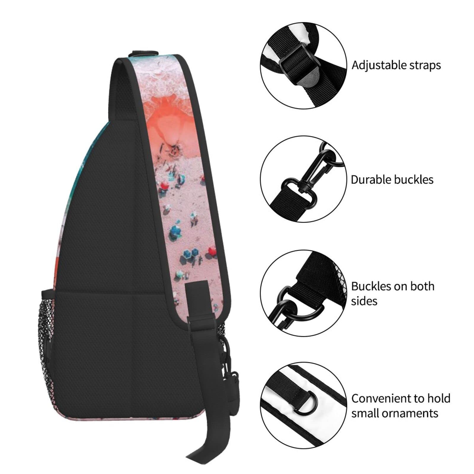 ASYG Beach Sling Bag Crossbody Chest Daypack Casual Backpack Hawaiian Shoulder Bag For Travel Hiking Beach - Perfect for Outdoor Adventures, Gym, Shopping and Daily Use