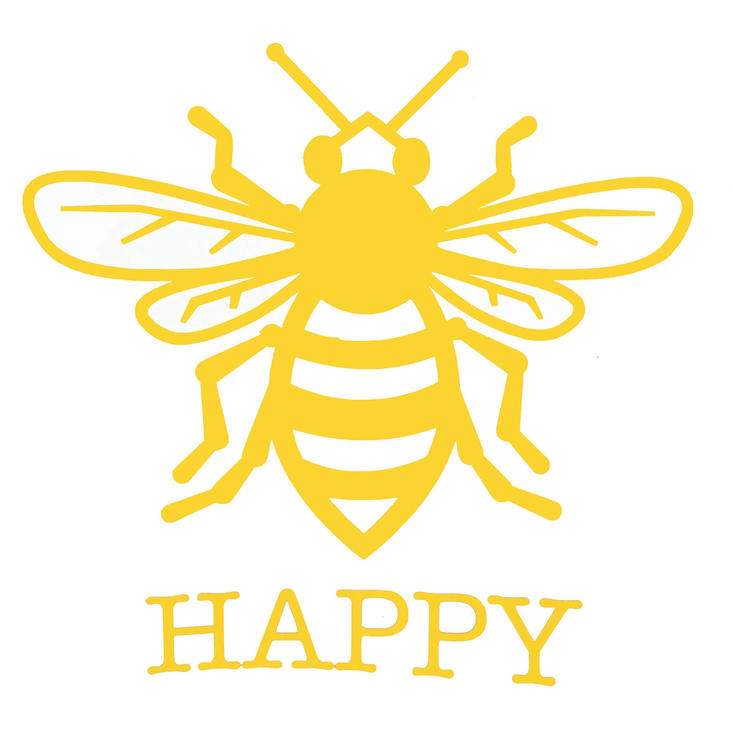 Custom Bee Happy Vinyl Decal - Personalized Honey Bee Bumper Sticker for Tumblers, Laptops, Car Windows, Water Bottles, and Home Decor