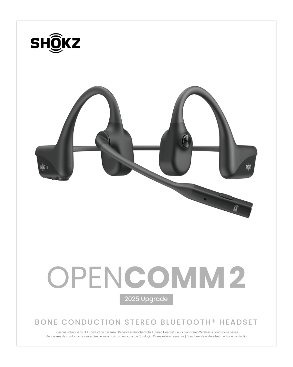 OpenComm2 2025 Upgrade - Wireless Open-Ear Bone Conduction Bluetooth Headphones with Noise Canceling Mic & Mute Button, 16-Hour Battery Life for Work Calls, Meetings, Mobile & PC (Model C120) - Perfect for Office, Remote Work, Gym, and Outdoor Activities