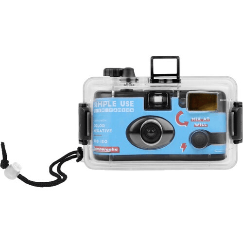 Lomography Simple Use Disposable Film Camera with Underwater Case - 27 Exposures, 400 ISO Color Negative Film for Travel & Water Adventures