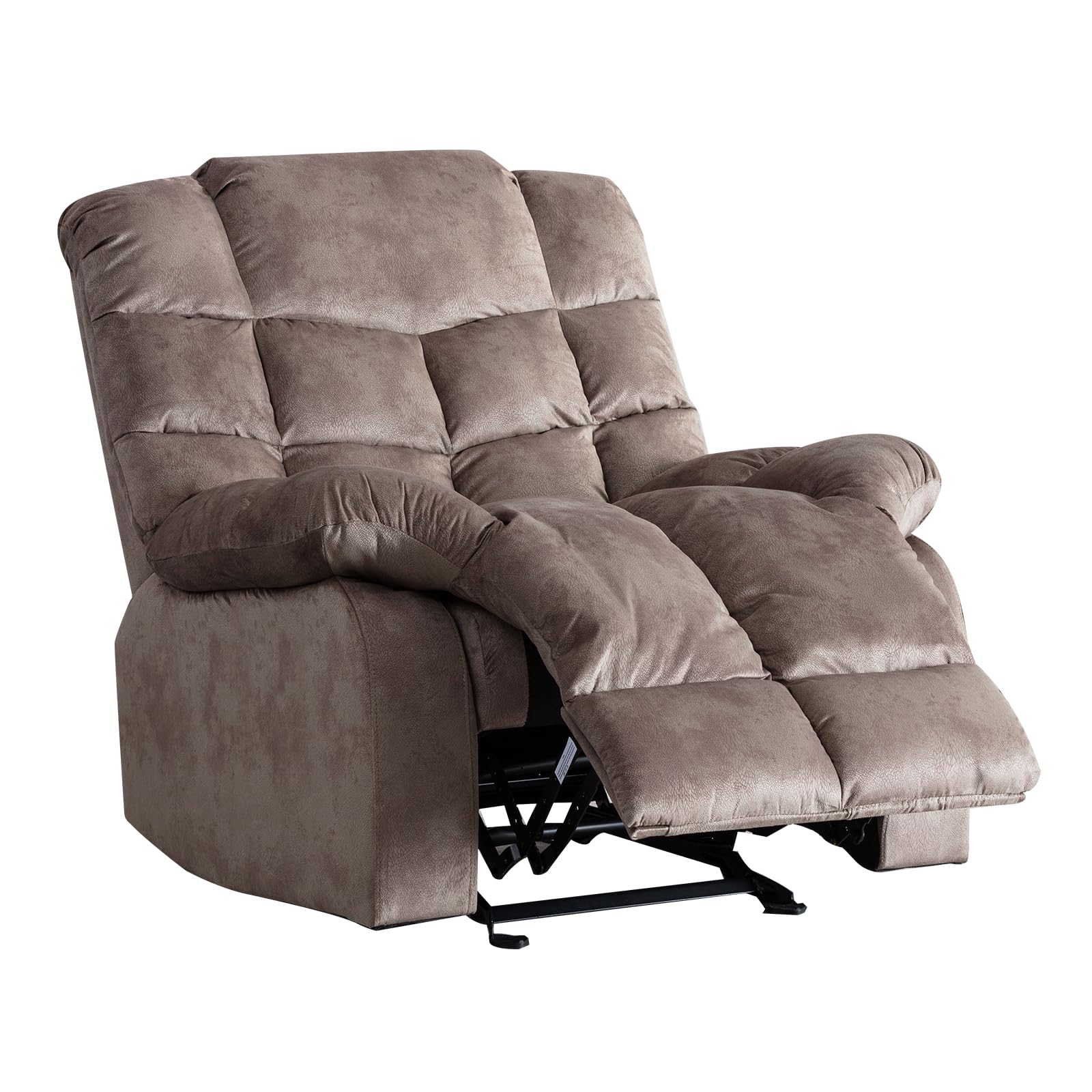 ANJHOME Single Recliner Chair - Overstuffed Breathable Fabric Manual Reclining Sofa for Living Room, Apricot - Perfect for Relaxing, Reading & Watching TV