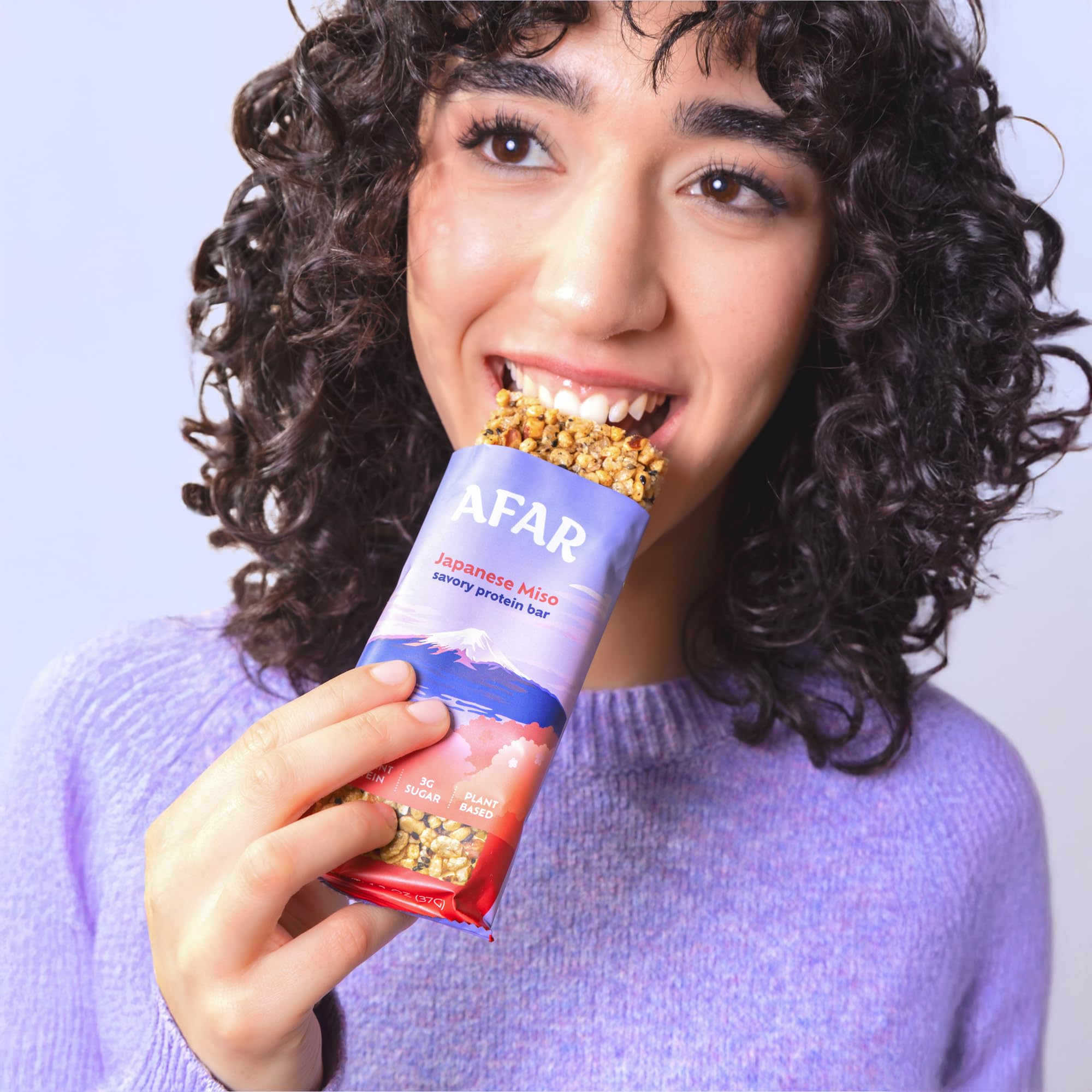Afar Savory Protein Bars - Low Sugar High Protein Snacks for Adults - Vegan Gluten Free Meal Replacement Bar with Rice Crispy Texture (8 Bars, Variety Pack) - Perfect for Workouts, Hiking & On-the-Go Nutrition