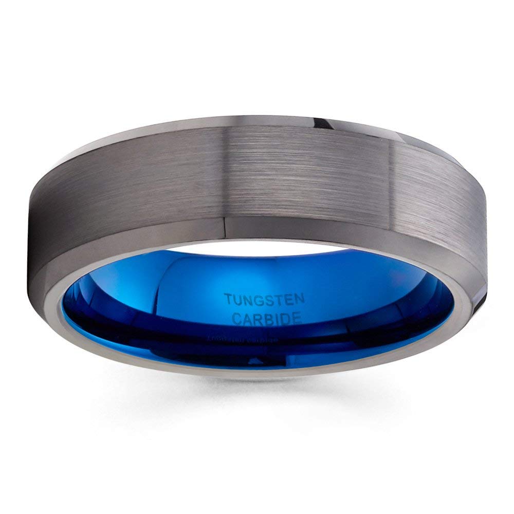 Gunmetal Blue Tungsten Carbide Wedding Band for Men & Women - 6mm Comfort Fit Anniversary & Engagement Ring - Perfect for Weddings, Proposals & Special Occasions
