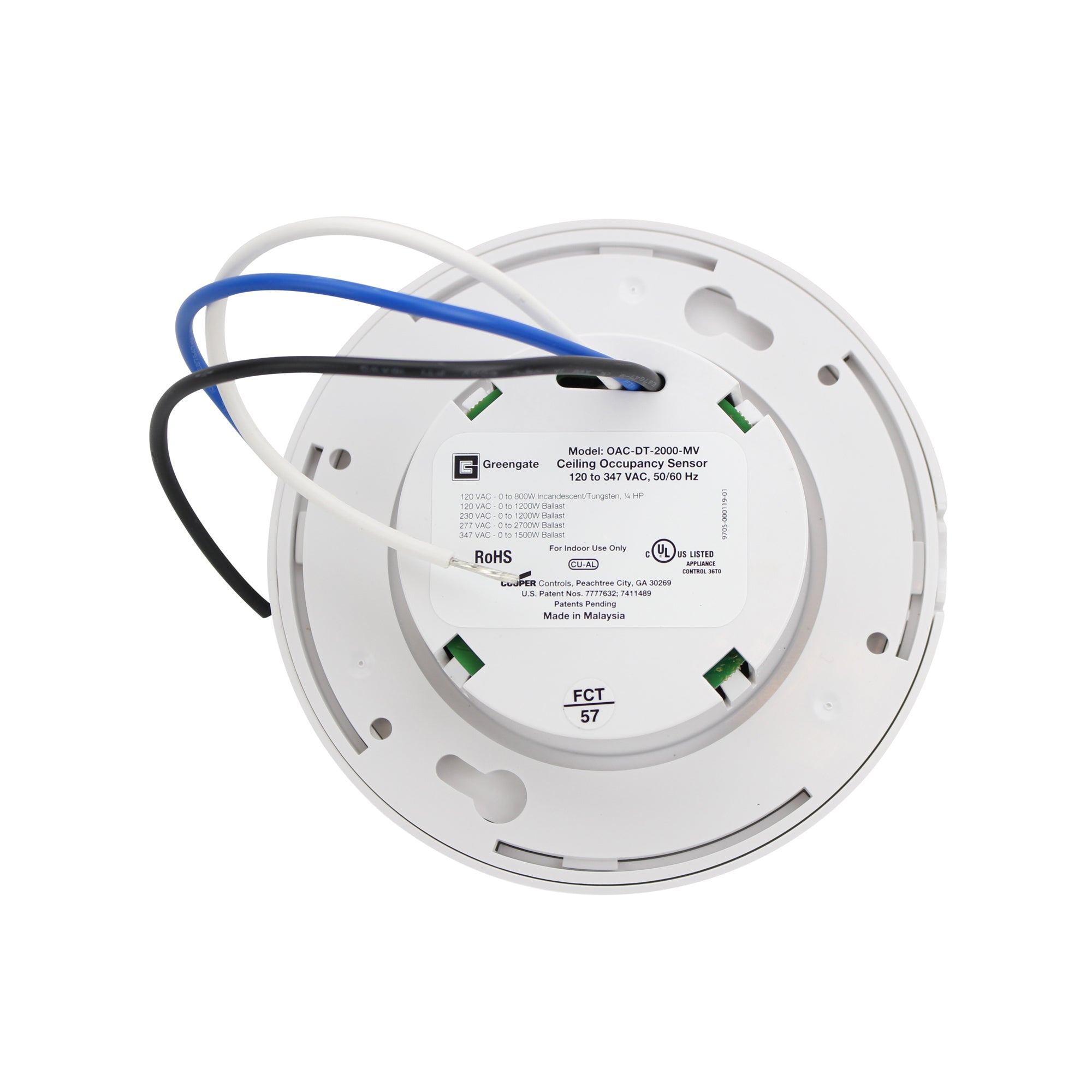 Cooper Greengate OAC DT 2000 MV Ceiling Occupancy Sensor with Daylight Harvesting - PIR Motion Detector, White - Ideal for Offices, Warehouses & Smart Home Automation