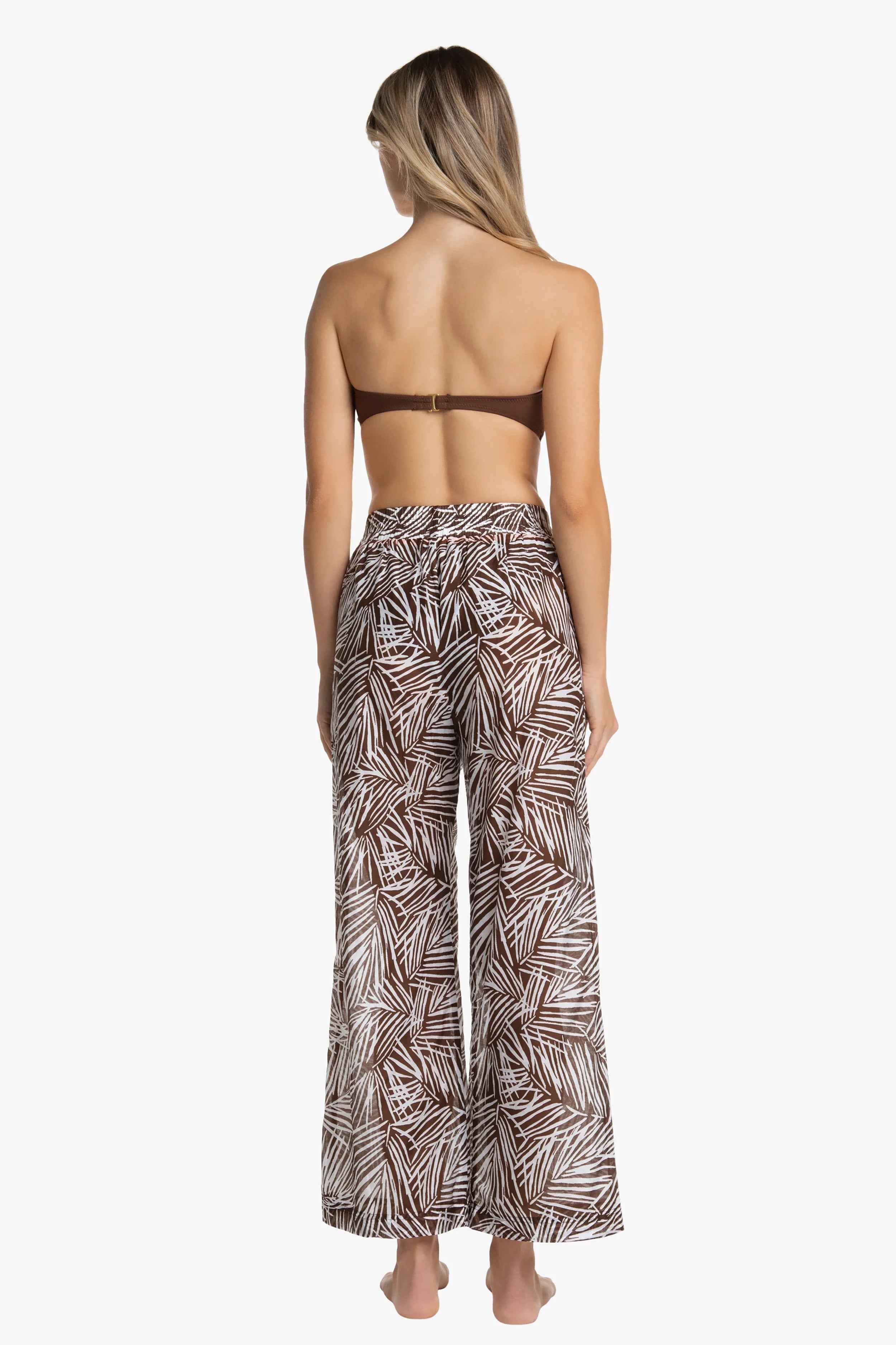 Lauren Pants for Women | Paradise Palm Print High Waisted Trousers - Perfect for Beach Vacations, Summer Outfits, and Casual Wear