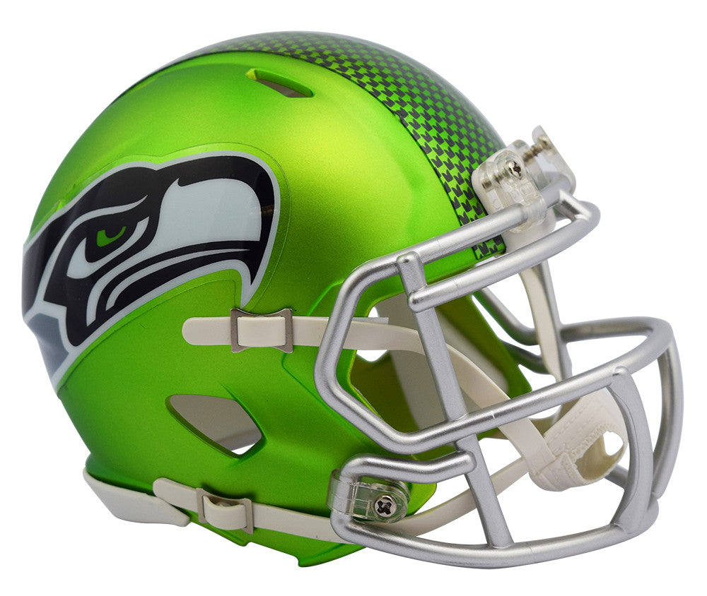 Seattle Seahawks Blaze Speed Mini Football Helmet - Collectible NFL Memorabilia for Fans & Home Decor
