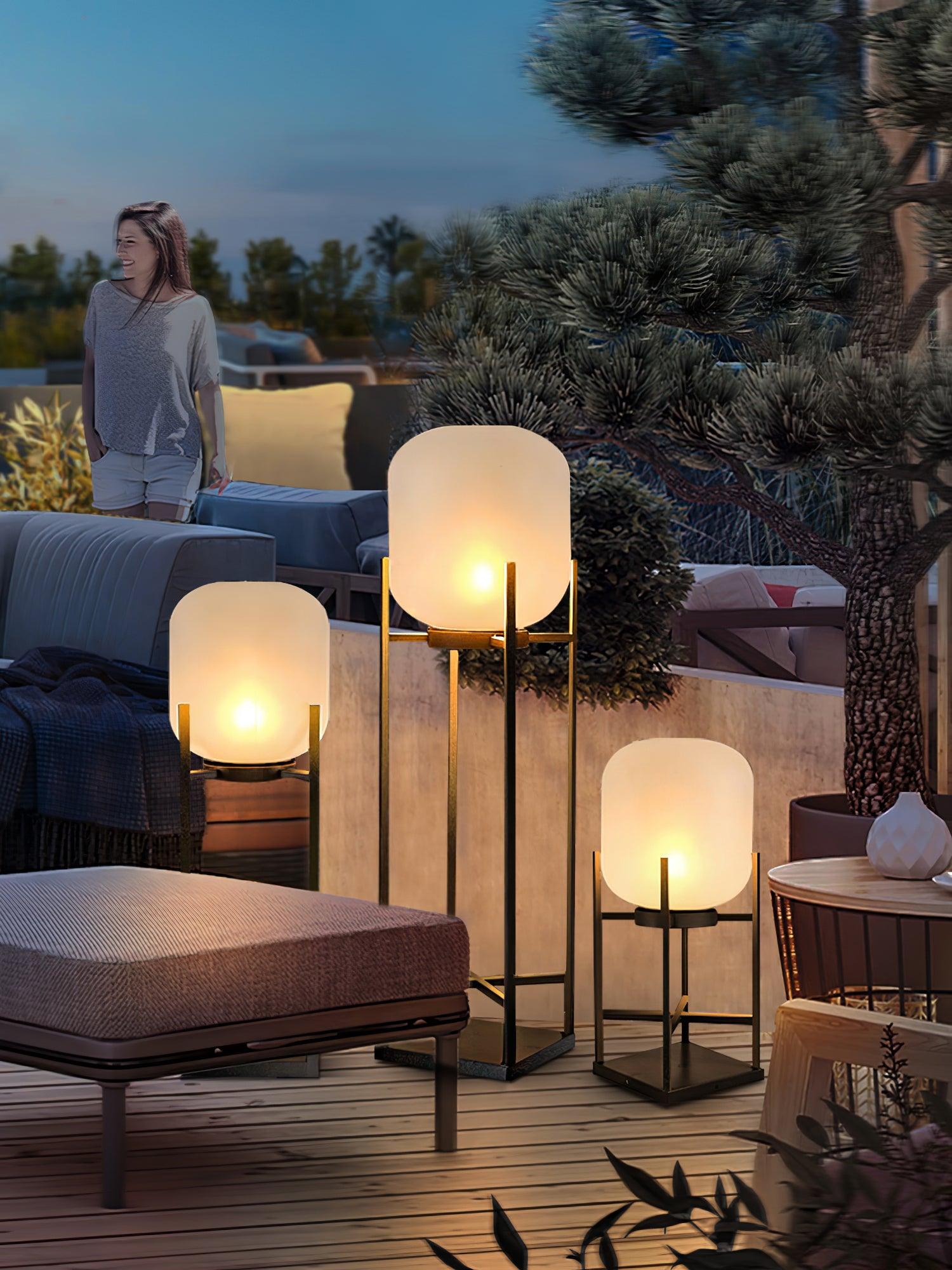 Solar Powered Outdoor Floor Lantern - Waterproof & Durable for Garden, Patio, Pathway Lighting | Perfect for Backyard, Camping, and Landscape Decor