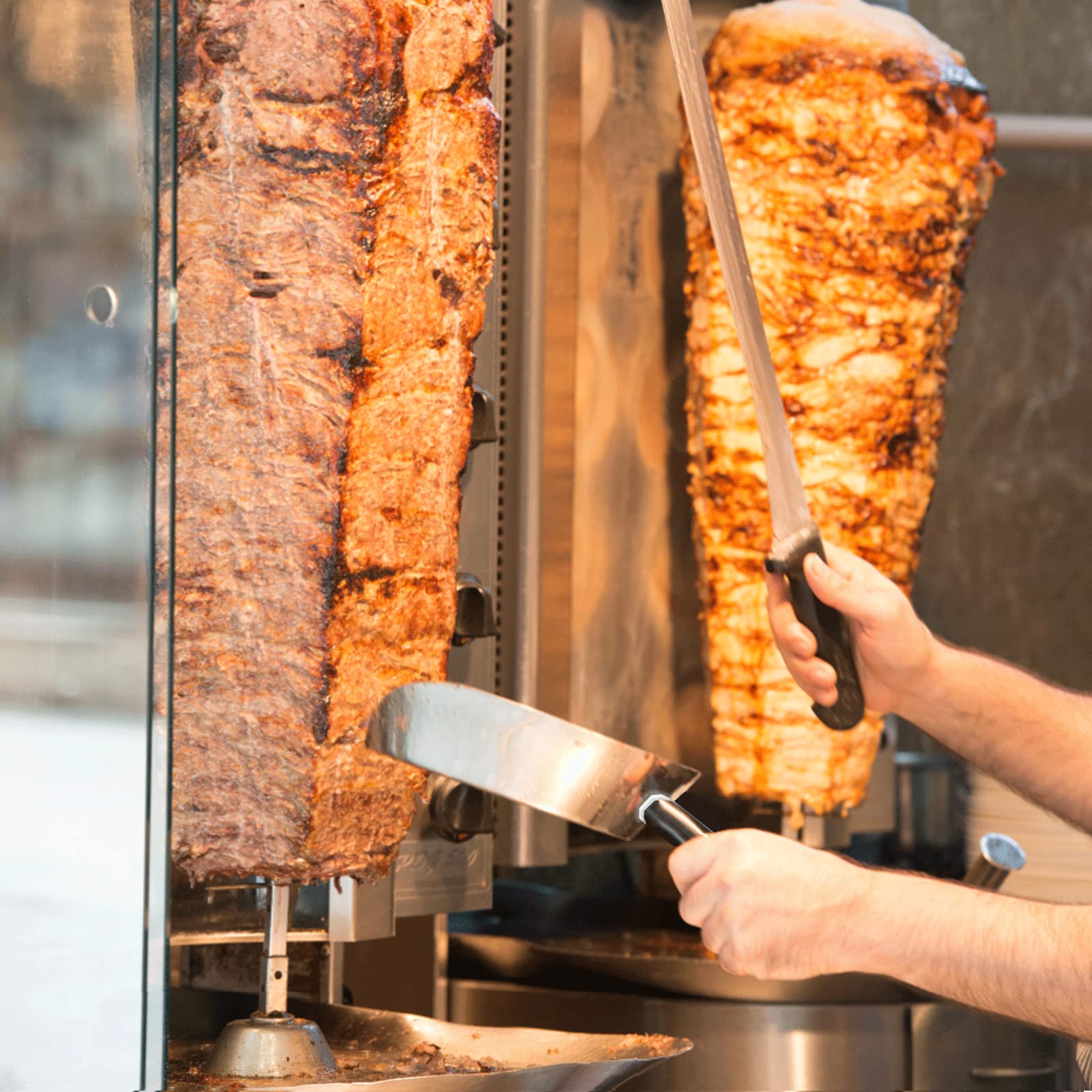 Premium Handheld Meat Catcher Pan for Rotisserie - Heavy Duty Doner Kebab Shovel, Shawarma & Gyro Grill Accessory for Home & Commercial Use | Perfect for Slicing Vertical Rotisserie Meat, Serving Doner Kebabs & Shawarma Dishes