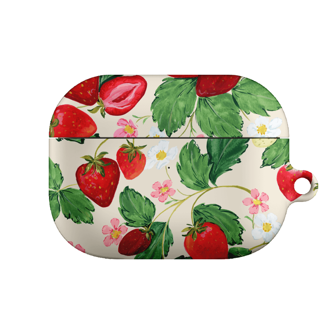 Premium AirPods Pro Case with Strawberry Patch Design - Cute & Protective Cover for Apple AirPods Pro - Perfect for Daily Use, Travel & Gifting