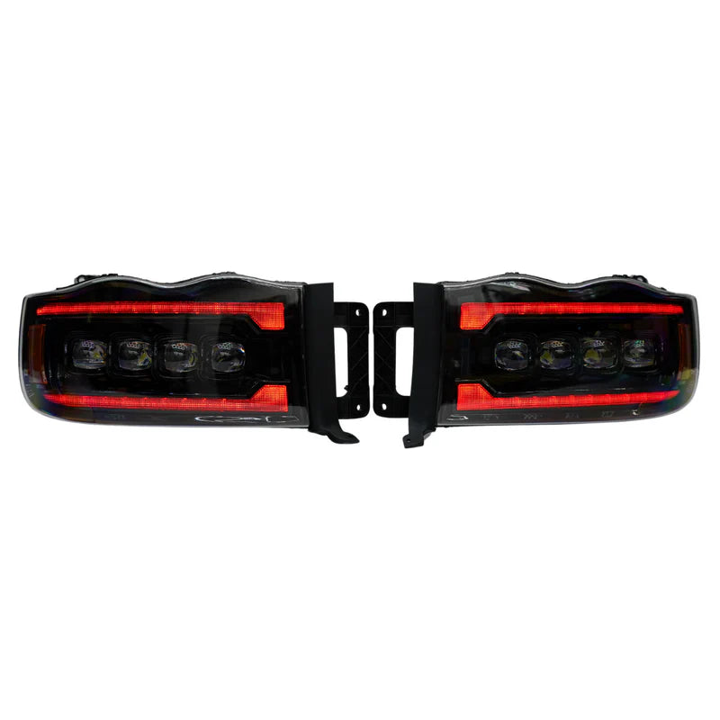 Dodge Ram HD Multicolor Flow Series NOVA Headlights for 2002-2005 Models - Upgrade Your Truck Lighting for Night Driving & Off-Road Adventures