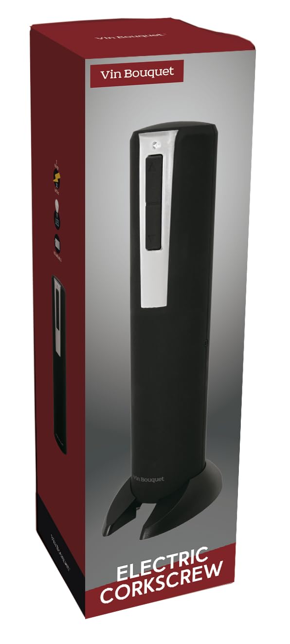 Professional Electric Wine Bottle Opener with 12V Charger Base - Fast & Easy Corkscrew for Home, Restaurants, and Wine Tasting Events