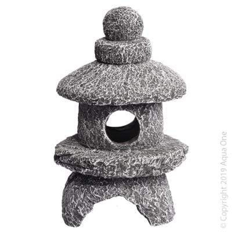 Aqua One Stone Lantern 9 x 9 x 14cm - Outdoor Garden Decor, Japanese Zen Style Waterproof Lantern for Patio, Yard, and Landscape Lighting