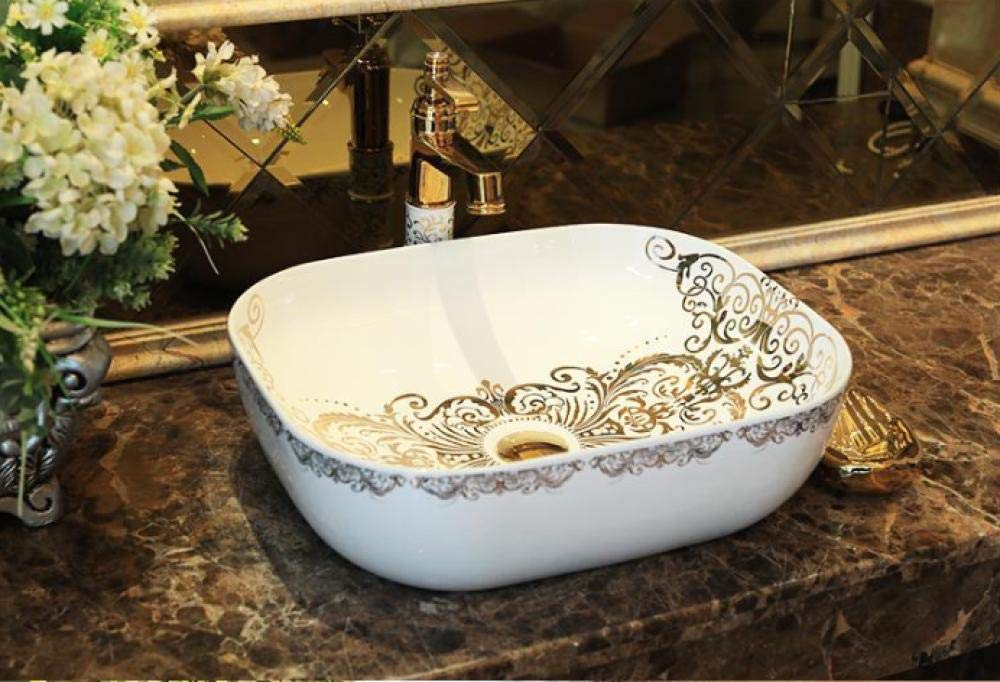 Ceramic Oval Vessel Sink for Bathroom - Modern Countertop Wash Basin with Art Design | Perfect for Vanity, Powder Room & Luxury Home Decor