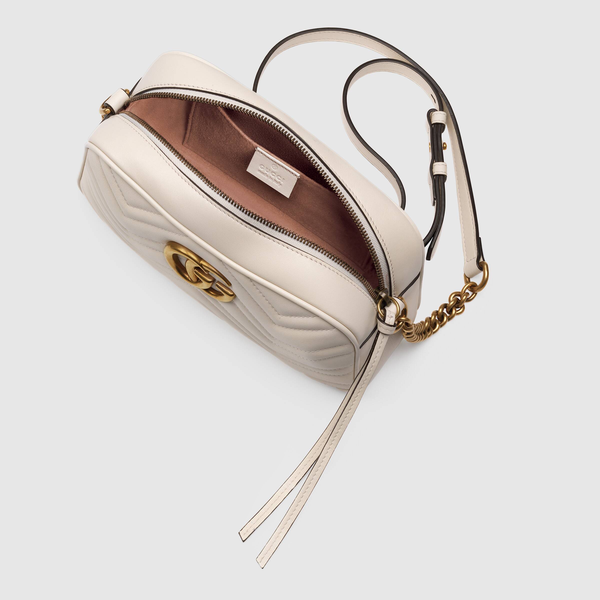 Gucci GG Marmont Small Matelassé Shoulder Bag in White | Luxury Leather Crossbody Purse for Women | Perfect for Date Night, Office & Special Occasions