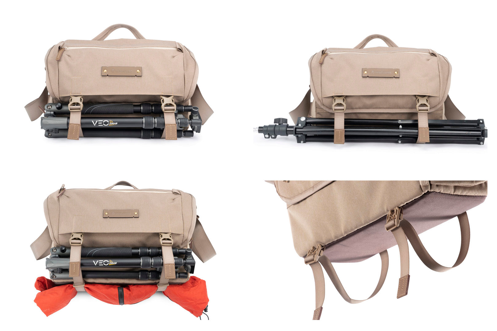 VEO RANGE 38 BG Messenger Camera Bag - Waterproof DSLR Shoulder Bag for Photographers, Travel & Outdoor Shooting (Tan) - Perfect for Hiking, Street Photography & Daily Commute