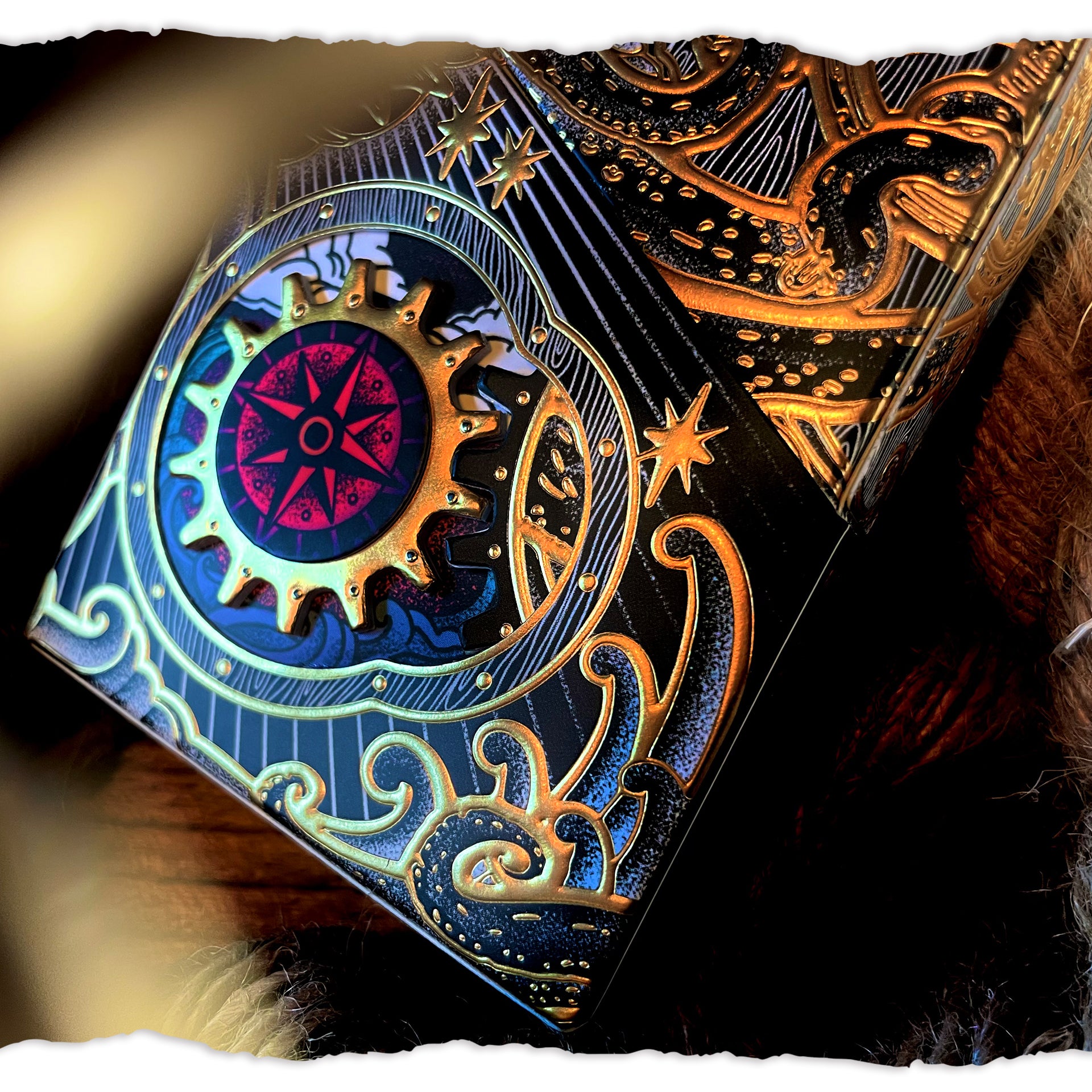 Pirate Themed Playing Cards - Night Edition with Mechanical Gear Box - Perfect for Game Nights, Magic Tricks & Collectors
