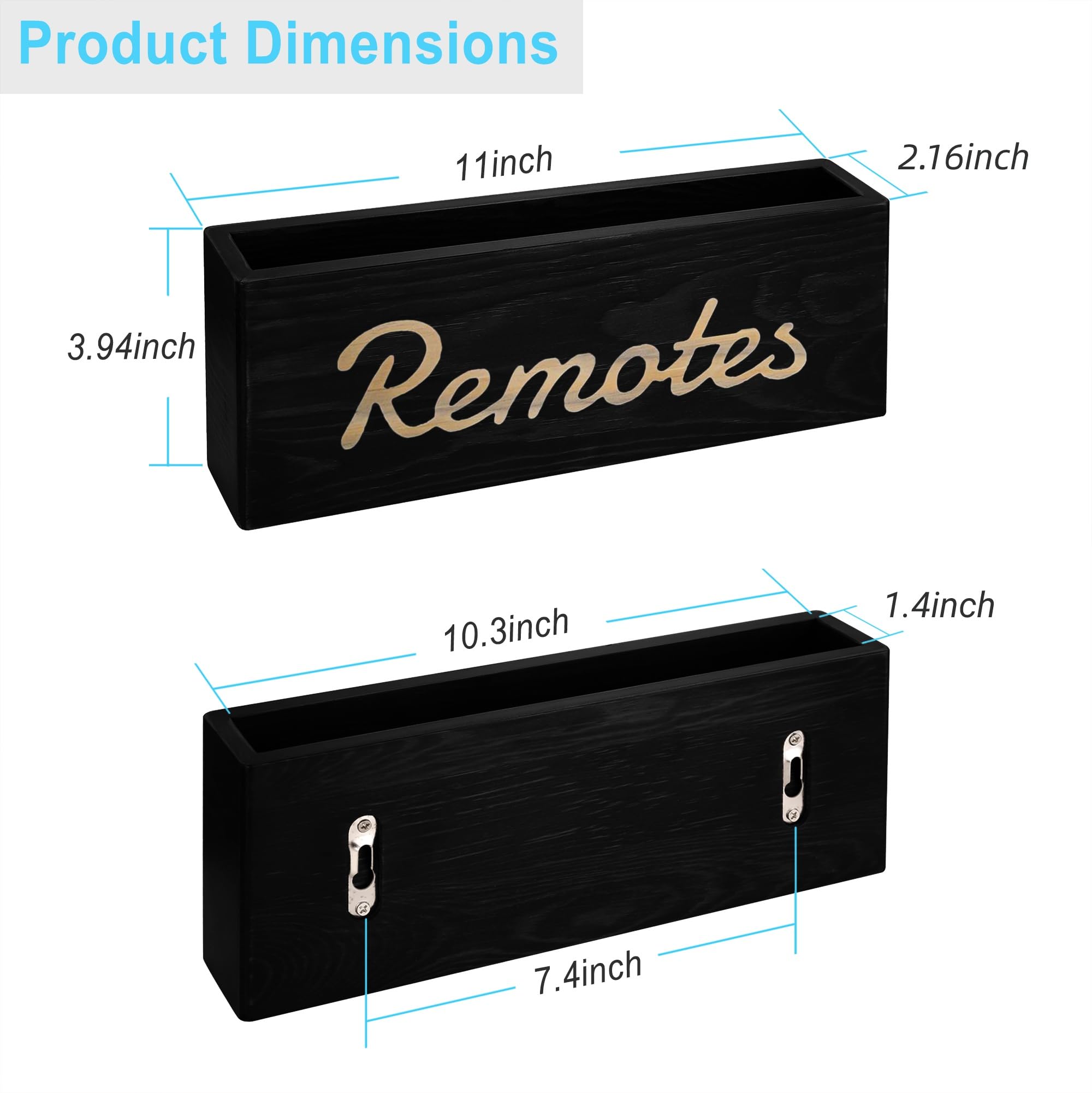 Wall Mount Remote Control Holder - Wooden TV Remote Organizer with Adhesive & Drilling Installation Options | Perfect for Living Room, Bedroom, and Home Theater Organization