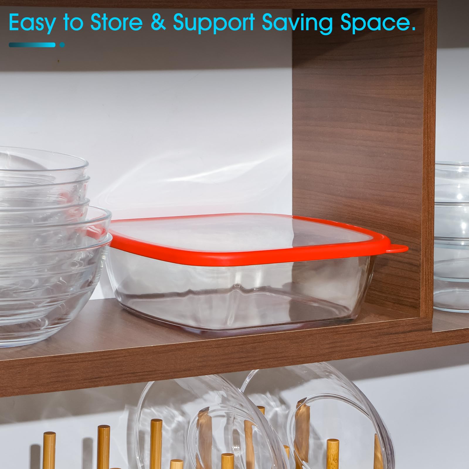NUTRIUPS 1 QT Square Glass Baking Dish with Lid - 7x7-Inch Oven-Safe Bakeware for Casseroles, Lasagna & Desserts | Perfect for Baking, Meal Prep & Food Storage