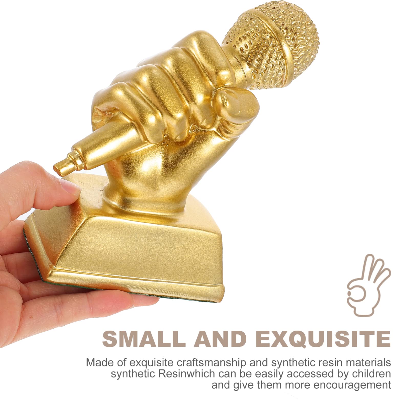 Veemoon Golden Resin Microphone Trophy - Singing Award Prize for Karaoke Parties & Competitions | Perfect for Singing Contests, Talent Shows & Performance Awards