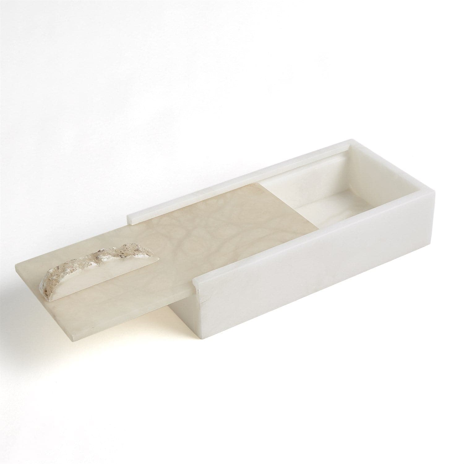 Elegant Alabaster Box & Tray Set - Handcrafted Home Decor for Jewelry Storage & Display | Perfect for Bathroom, Vanity, and Gift Giving
