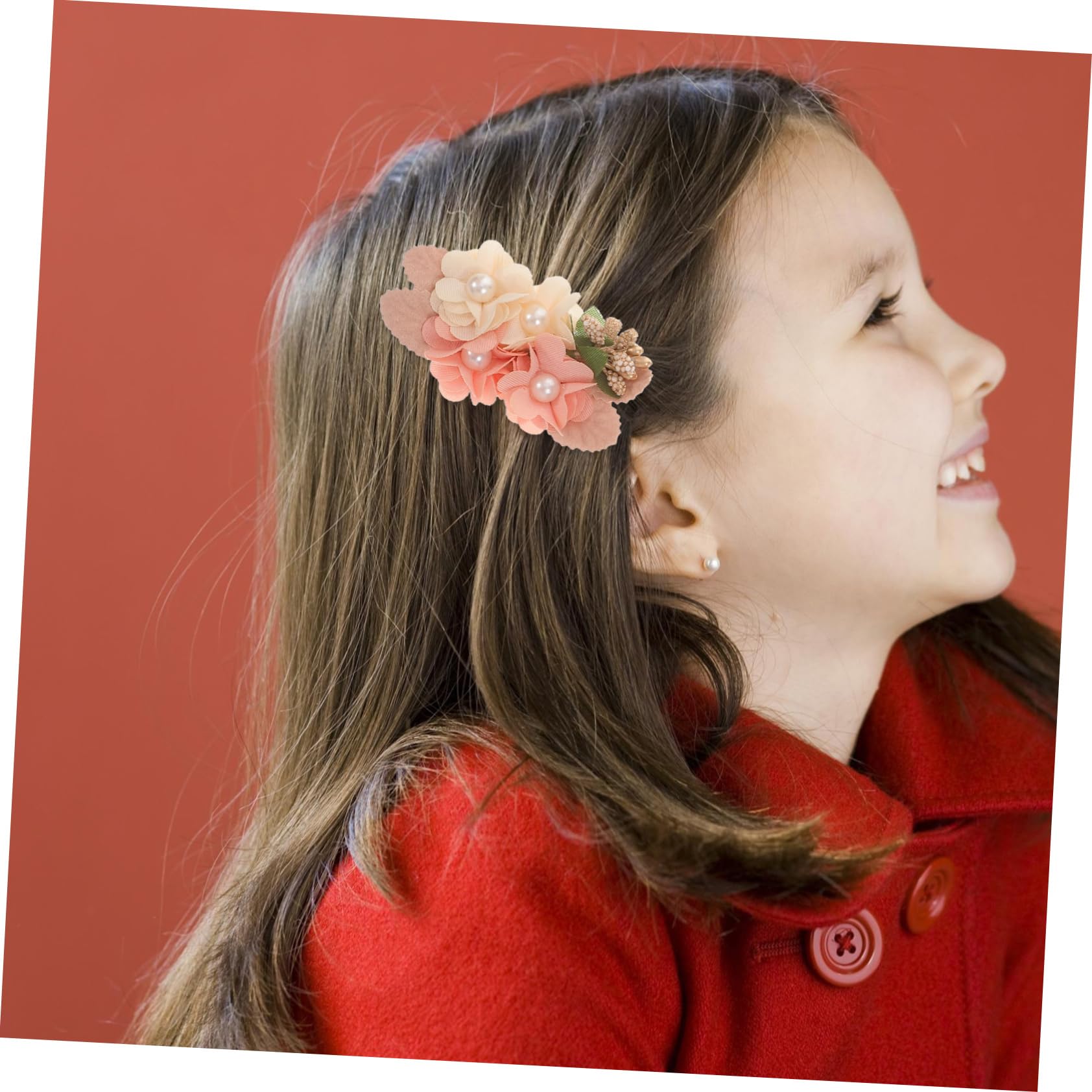 Toyvian Flower Hair Clips for Girls - 6 Pack Faux Pearl Hair Accessories Set for Toddlers & Kids - Cute Hair Decorations for School, Parties & Special Occasions