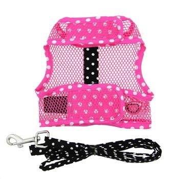 Cool Mesh Dog Harness - Under the Sea Collection with Pink & Black Polka Dot Sunglasses | Breathable Pet Vest for Summer Walks, Beach Outings & Outdoor Adventures