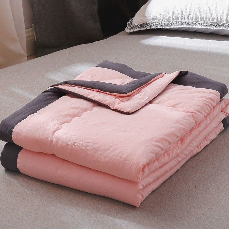 YHWW Summer Quilt Set - Soft Breathable Lightweight Bedding for Kids & Adults | Single/Double Size 100x130cm | Machine Washable Thin Comforter in Pink | Perfect for Warm Weather, Guest Rooms & Dormitories
