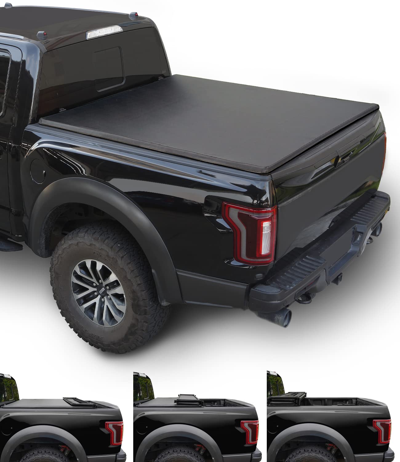 5.8ft Soft Quad-Fold Truck Bed Cover for 2007-2025 Chevy Silverado & GMC Sierra 1500 Fleetside | Waterproof Tonneau Cover | Durable & Easy Installation | Perfect for Camping, Hauling & Outdoor Adventures