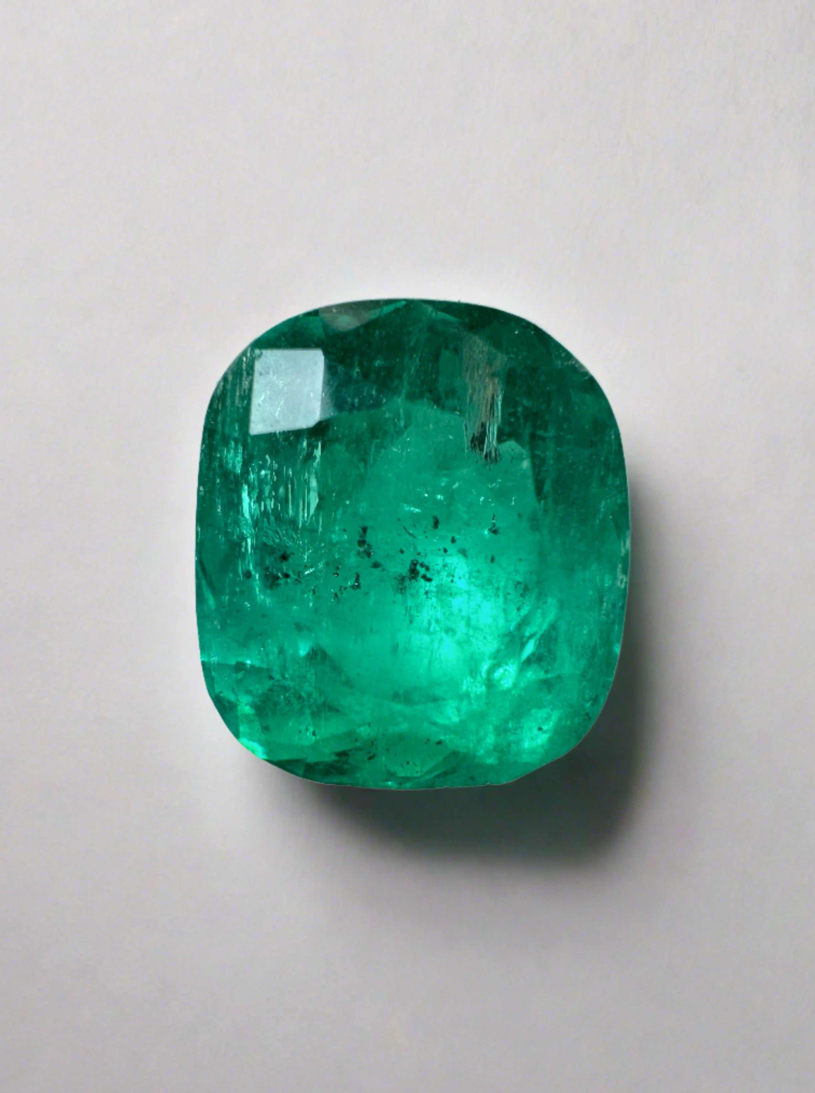 2.20 Carat Medium Dark Green Natural Loose Colombian Emerald Cushion Cut Gemstone for Jewelry Making, Engagement Rings & Fine Collections