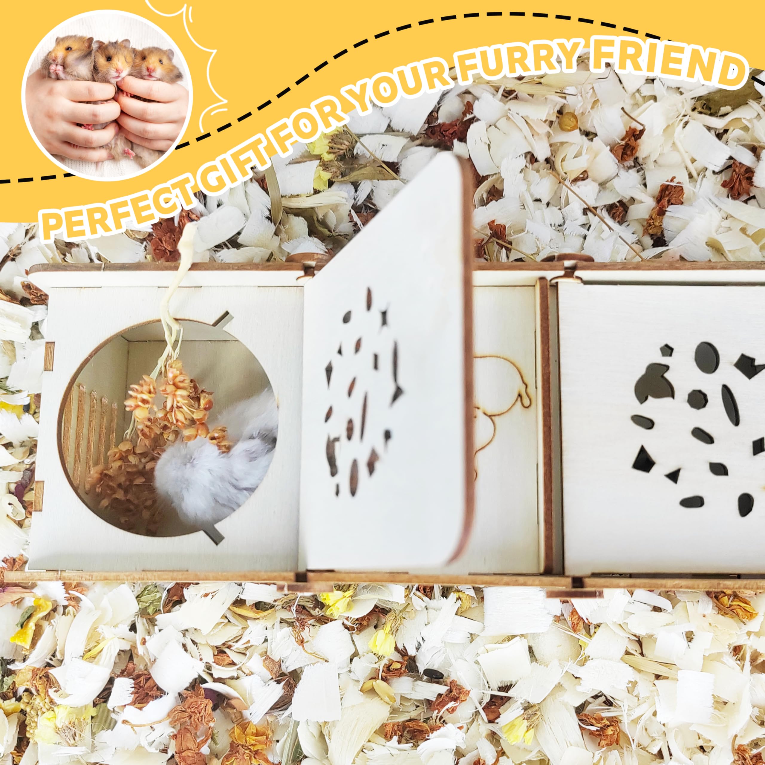 Guinea Pig Foraging Toys - Small Animal Hide Treat Puzzle Games for Rabbits, Hamsters, Chinchillas & Gerbils | Interactive Wooden Enrichment Activity for Mental Stimulation & Fun Playtime at Home