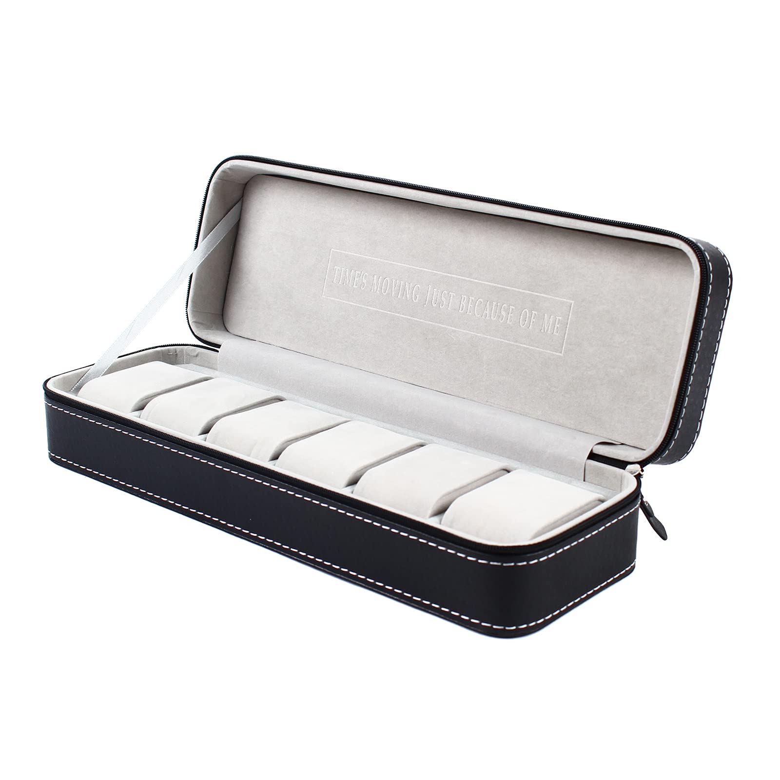 6/10/12 Slot Leather Watch Box - Portable Travel Jewelry Organizer with Zipper Case for Men & Women | Perfect for Watch Collectors, Business Travel & Home Storage