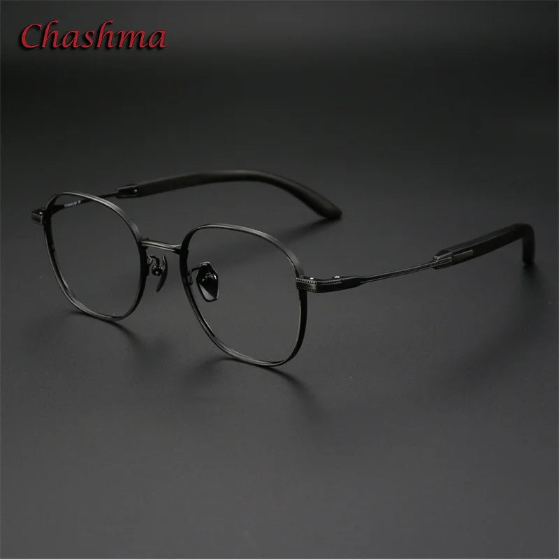 Premium Men's Full Rim Square Titanium Eyeglasses with Rosewood Accents - Stylish & Durable Frame for Work, Reading & Everyday Wear (Model 2330)