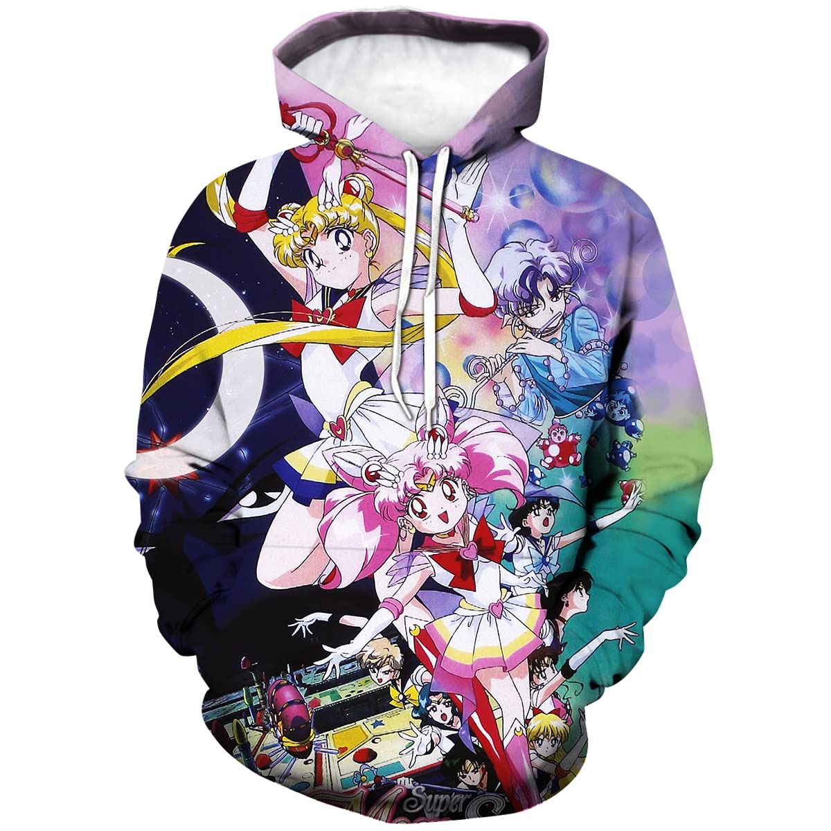 Faiwvhe Unisex Anime Sailor Girl Hoodie - Manga Print Pullover Sweatshirt for Men & Women | Perfect for Cosplay, Anime Conventions & Casual Wear
